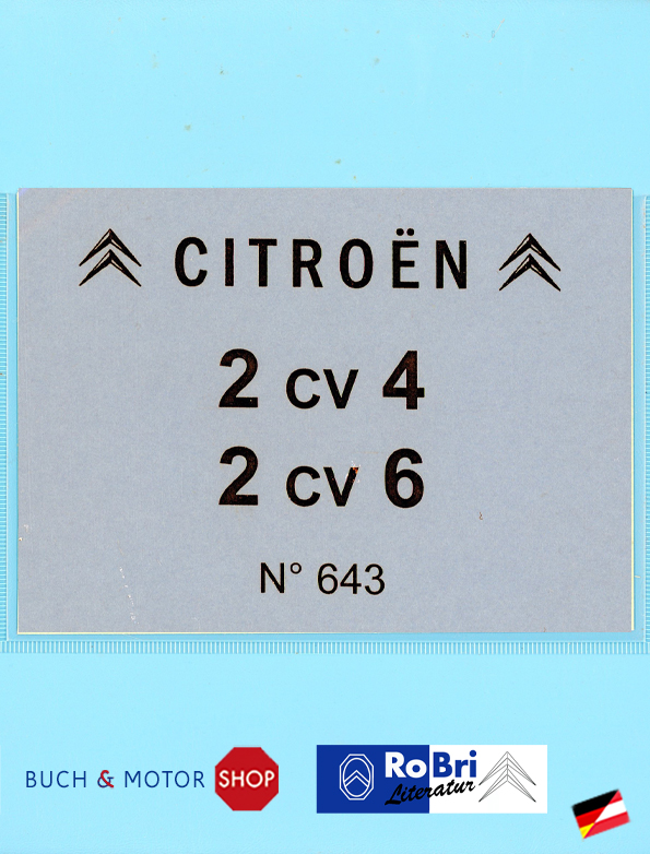 Citroën 2CV Catalogue des piÃ¨ces dÃ©tachÃ©es No 643